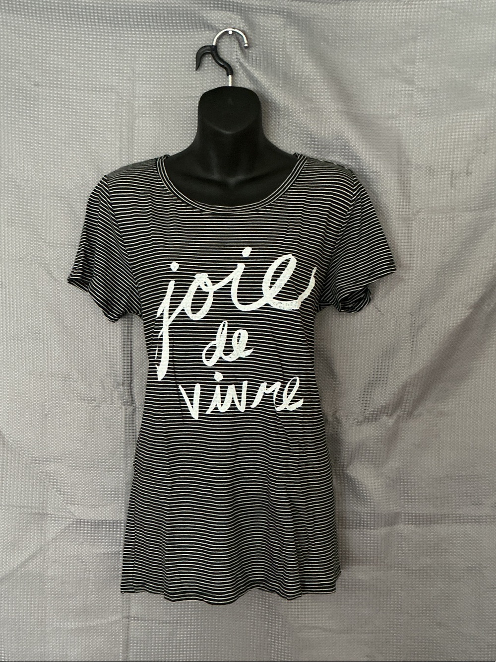Sol Angeles Black & White Striped 'Joie de Vivre' Graphic Tee